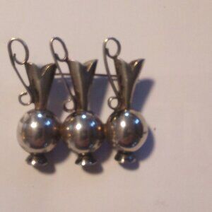 Vintage Antique Sterling Vase Brooch